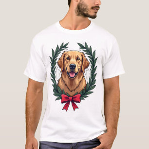 Camisa Vintage de Guirlanda do Golden Retriever Pa