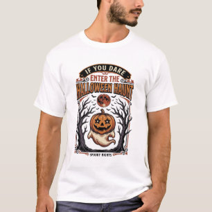 Camisa Vintage de Halloween Abóbora Gravada Assust
