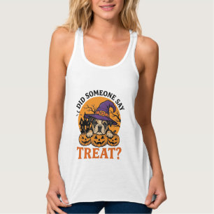 Camisa Vintage de Halloween Bulldog Witch Dog Trea