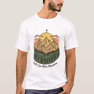 Camisa Vintage de Montanha Fé Pode Mover Montanhas