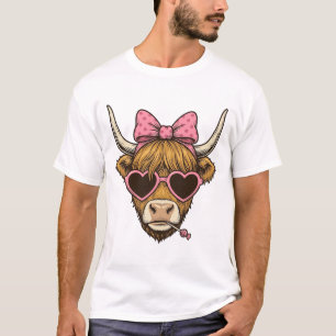 Camisa Vintage de Óculos de Coração de Vaca das Te