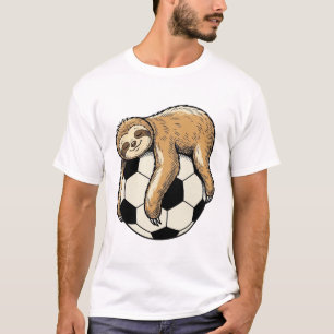 Camisa Vintage de Preguiça com Bola de Futebol Des