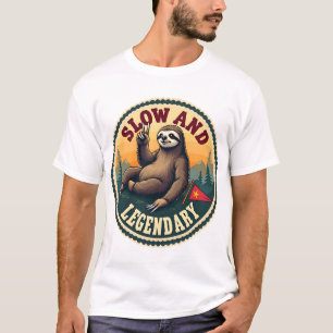 Camisa Vintage de Preguiça Engraçado Lento e Lendá