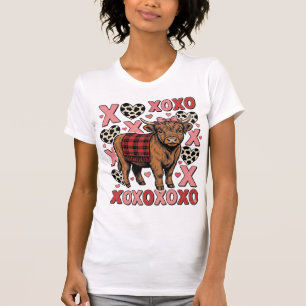 Camisa Vintage do Dia dos Namorados Vaca Highland 