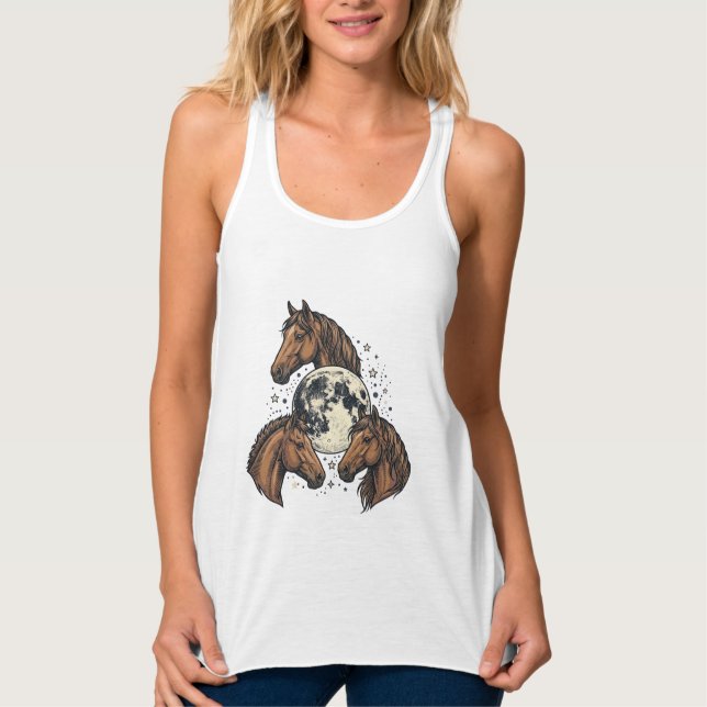 Camisa Vintage Gravada Cavalo Lua Vetor Design_ (Frente)