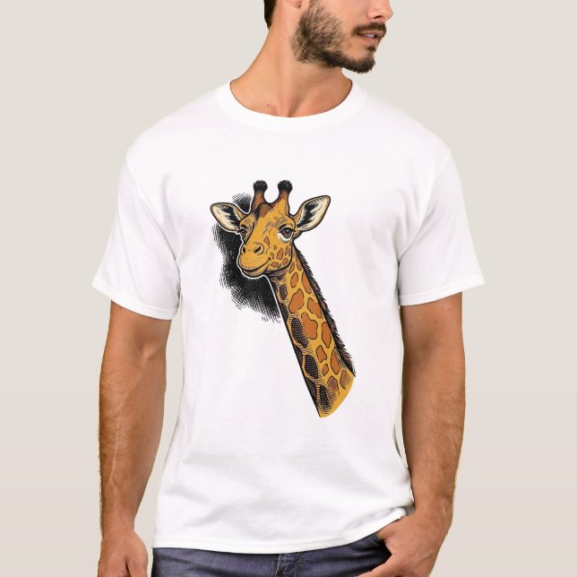 Camisa Vintage Gravada Design de Girafa Fofa_1 (Frente)