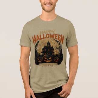 Camisa Vintage Halloween Crânio Casa Assombrada