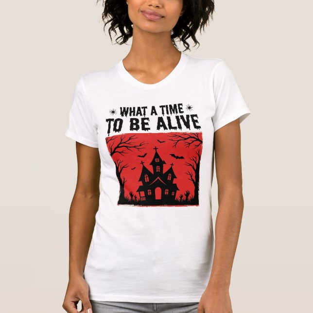 Camisa Vintage Halloween Haunted House What A Time (Frente)