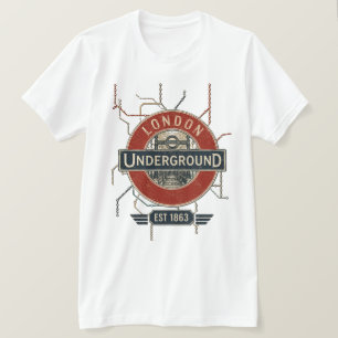 Camisa Vintage Mapa do Metrô de Londres Retrô