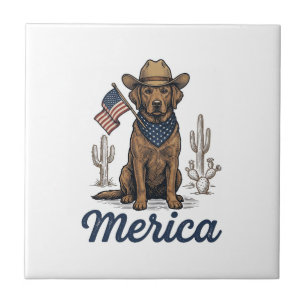 Camisa Vintage Merica Cowboy Dog Bandeira American