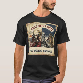 Camisa Vintage Minimalista Fusão Samurai Cavaleiro