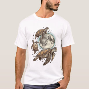Camisa Vintage Moon Sea Turtle Engraving Design_1