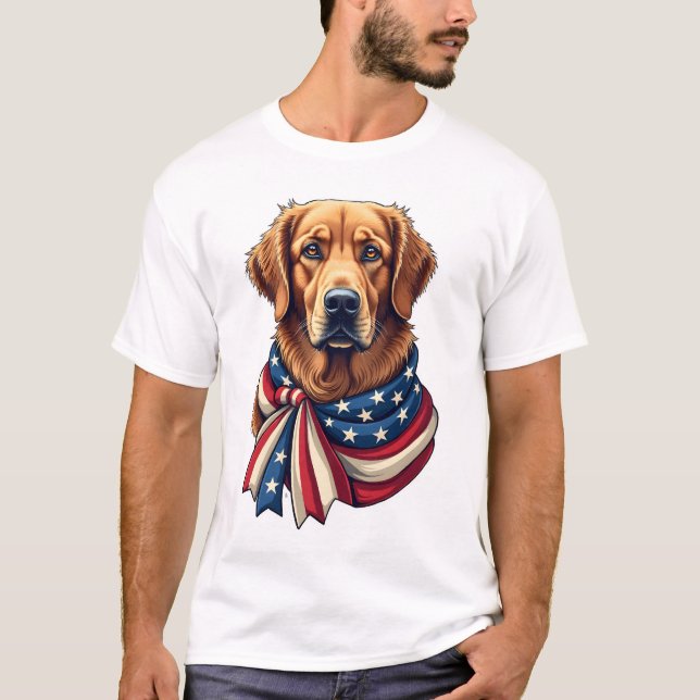 Camisa Vintage Old Glory Golden Retriever 2 (Frente)