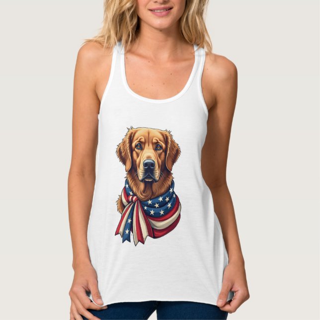 Camisa Vintage Old Glory Golden Retriever 2 (Frente)