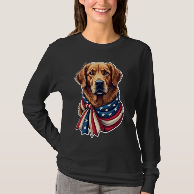 Camisa Vintage Old Glory Golden Retriever 2 (Frente)