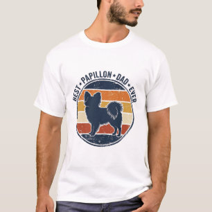 Camisa Vintage Papillon Dog Dad Retro Sunset Desig