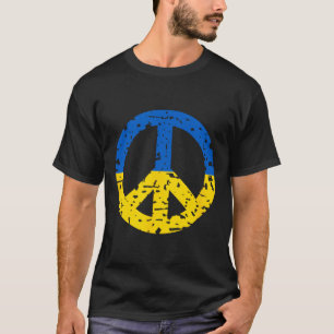 Camisa vintage retrô com símbolo de paz da Ucrânia