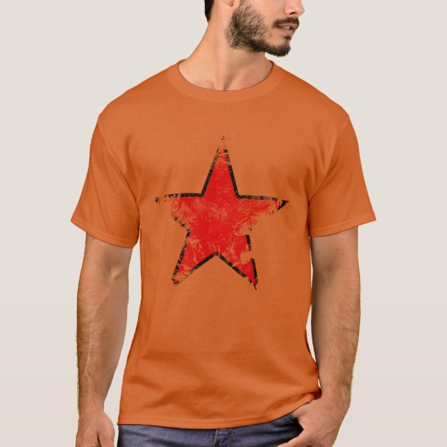 Camisa vintage vermelha com estrela vintage (Frente)