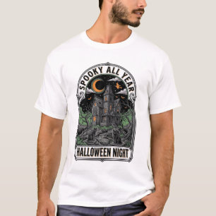 Camisa Vintage Witch Halloween Haunted House_1