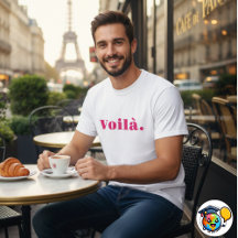 Camisa Voilà, Presente Francês, Palavra Paris