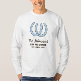 Camisa Western Horseshoe Casamento Homens Mulheres