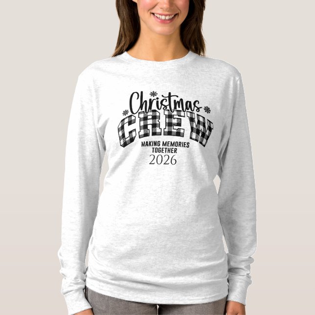 Camisa Xadrez da Equipe de Natal Para Qualquer Ano (Frente)