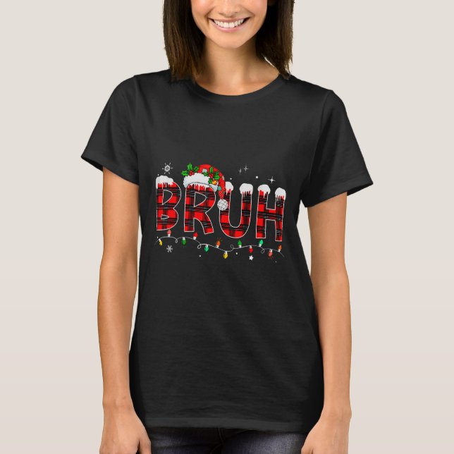 Camisa Xmas de Natal Xadrez Engraçada para Adolesc (Frente)