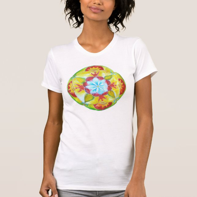 Camisa Yoga de Mandala Amarela (Frente)