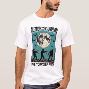 Camisa Zombie Chase Vintage Undead Escape Gráfico_