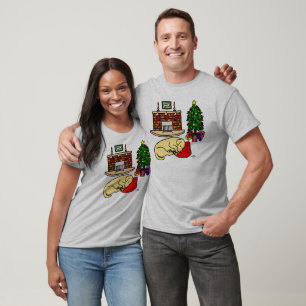 Camisas amarelas do Natal de labrador retriever