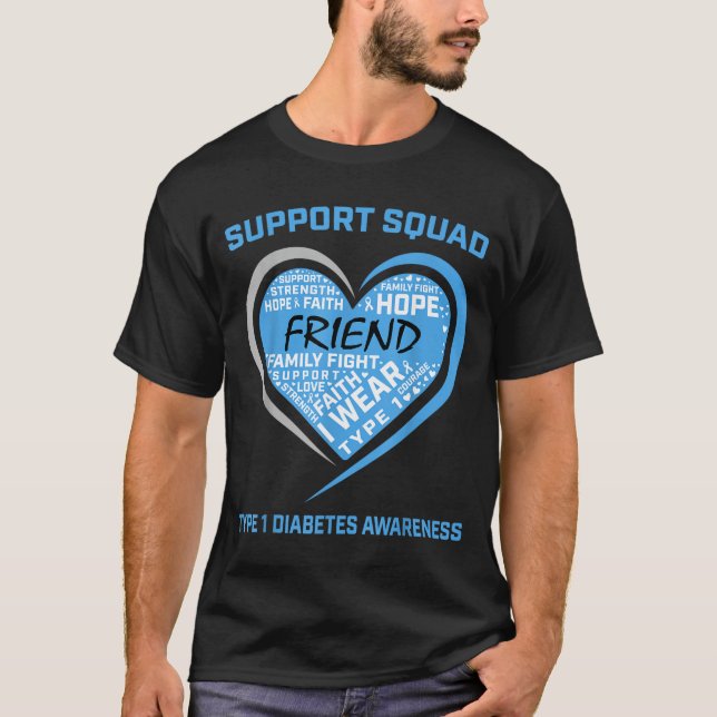 Camisas Azuis de Conscientização do Diabetes Tipo  (Frente)