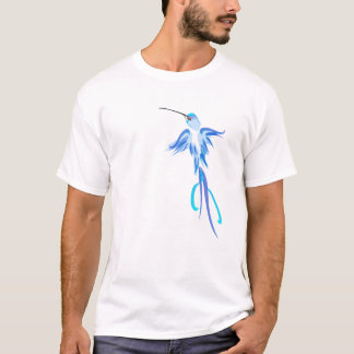 Camisas azuis macias do pássaro do zumbido