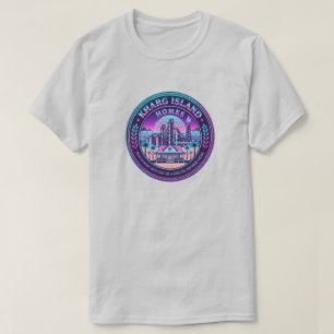 Camisas cinza Vaporwave de casas da Ilha Kharg Irã