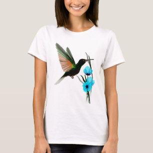 Camisas Colibri-Azuis verdes das flores