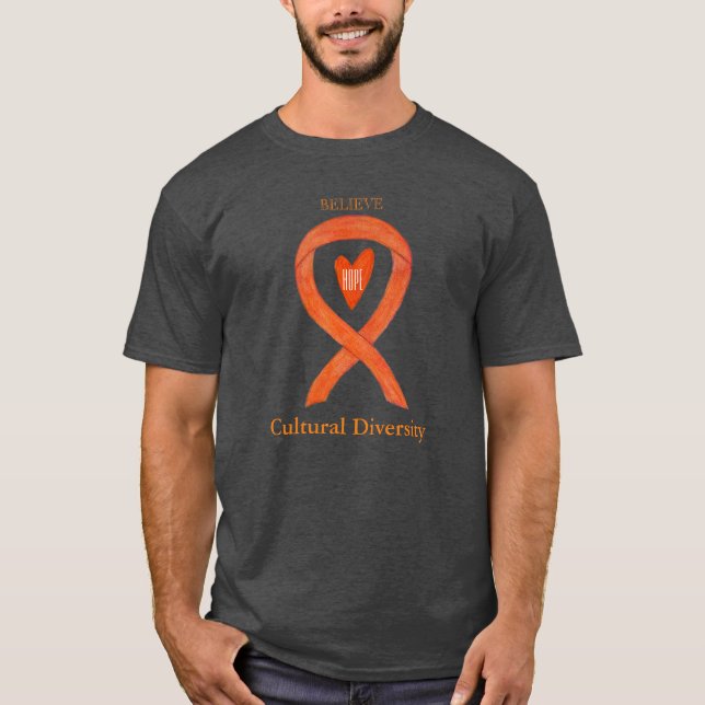 Camisas com Fita Laranja de Conscientização da Div (Frente)