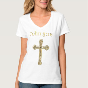 Camisas cristãs de mulheres do John 3:16