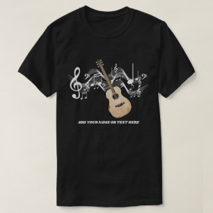 Camisas da guitarra T do país da guitarra acústi