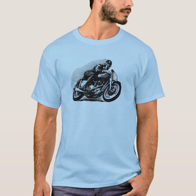 Camisas da motocicleta do vintage - cara do piloto (Frente)