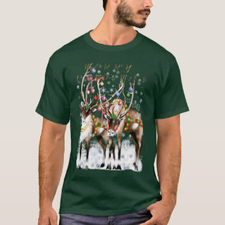 Camisas da rena T do Feliz Natal