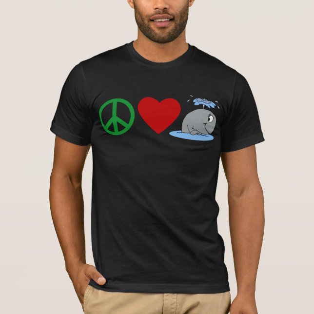 Camisas das baleias T do amor da paz, canecas de (Frente)