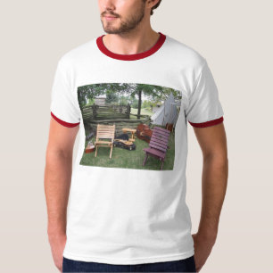 Camisas de acampamento da banda do músico