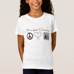 Camisas de acampamento do amor da paz para miúdos