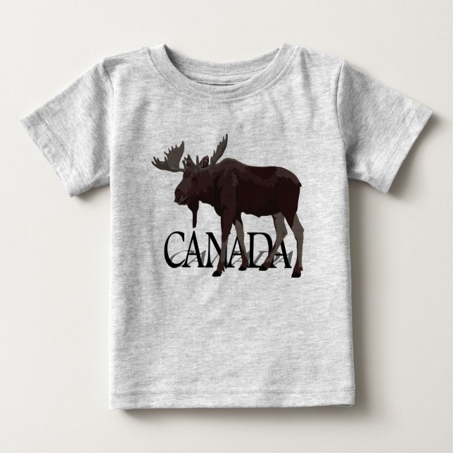 Camisas de alce do Canadá Baby Canadian Moose Swes (Frente)