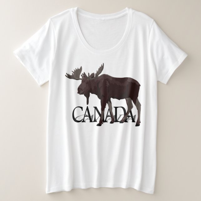 Camisas de alce do Canadá, com camisetas de alce d (Frente do Design)
