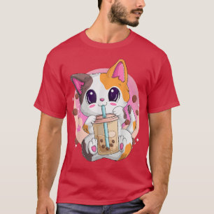 Camisas De Animação De Gato De Chá Para Mulheres, 