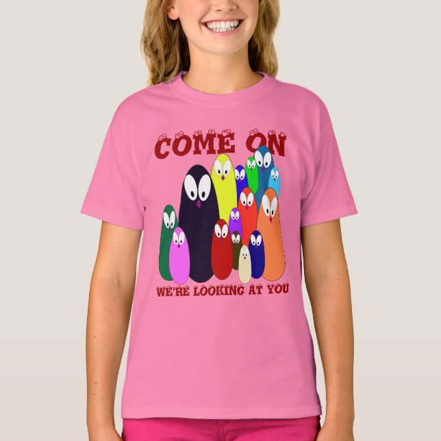 Camisas de animais: Pinguins: VAMOS (Frente)