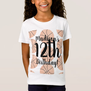 Camisas de aniversário de basquete aquarela para m