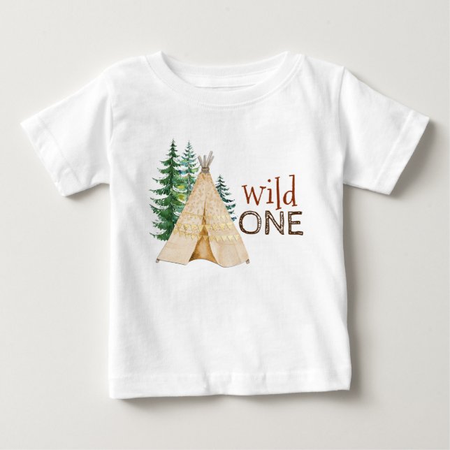 Camisas de Aniversário de Bebê Wild One (Frente)