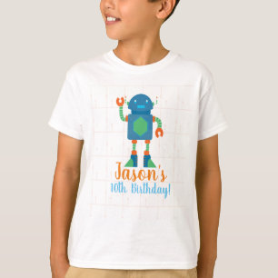 Camisas de aniversário de robótica para meninos