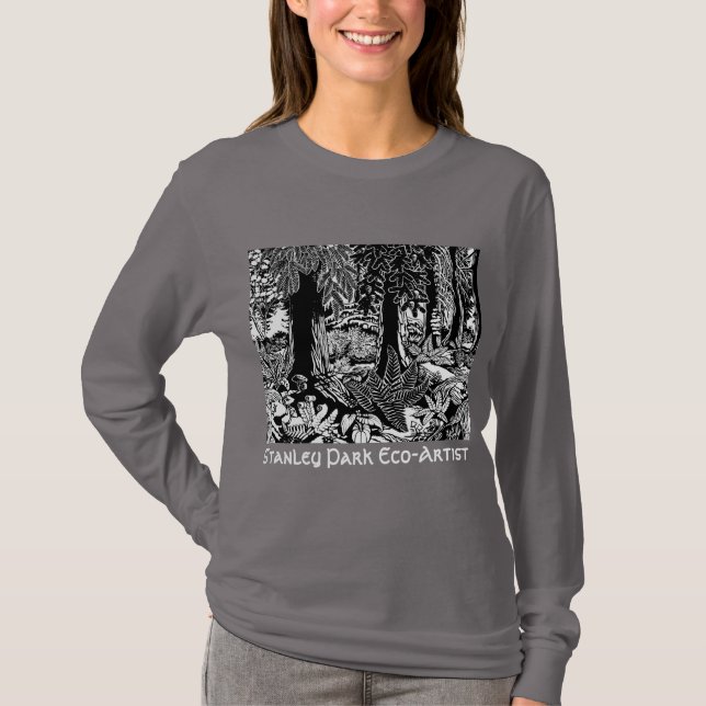 Camisas de Arte Paisagem Stanley Park Eco-Art Shir (Frente)